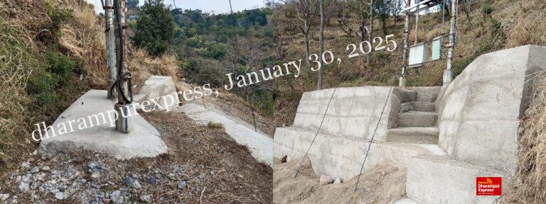 लग कडियार पंचायत ने डंगा लगा बिजली का ट्रांसफार्मर गिरने से बचाया