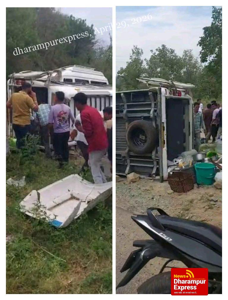 शक्ति पीठ श्री नैना देवी मंदिर दर्शन करके वापस जा रहे,दिल्ली के श्रद्धालुओं की टेंपो ट्रेवल पलटी 